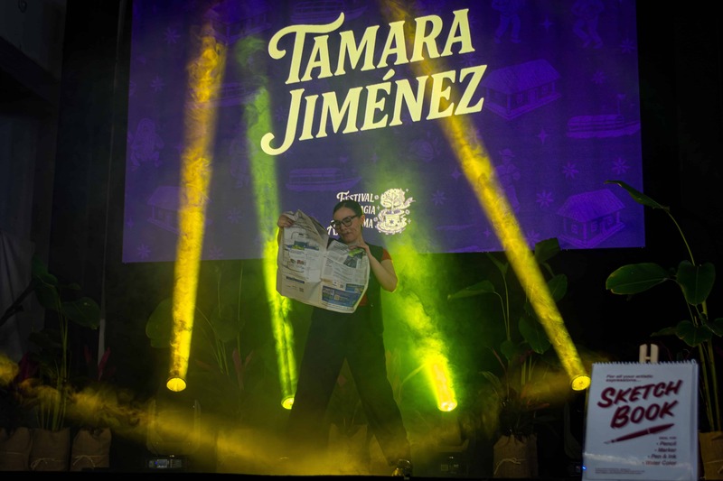 Tamara Jiménez en el escenario del Festival de Magia de Ambalema